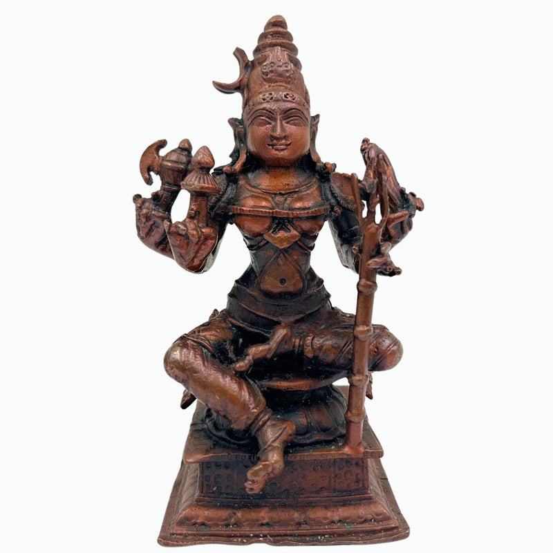 Bhunes Copper Raja Rajeshvari Idols, Rajarajeshwari Silai, Tripura Sundari Ji Ki Murti, Lalita Devi, Kamakshi, Meenakshi,Gold, 4 Inch, 1 Piece