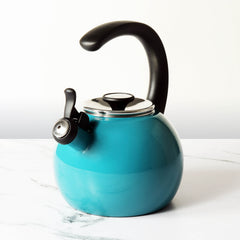 Circulon Enamel On Steel Whistling Tea Kettle 1.9 Liters, Turquoise