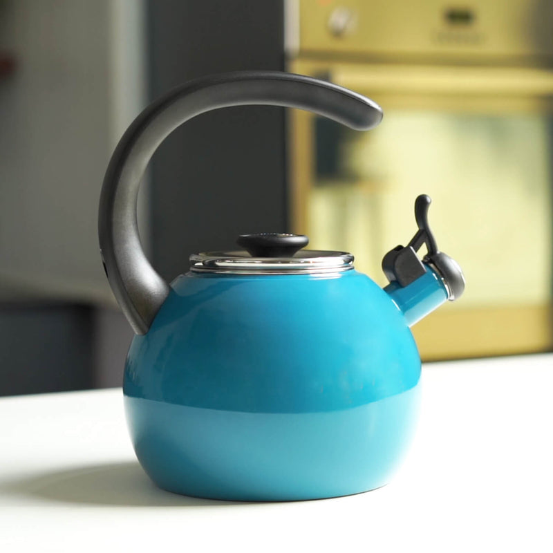Circulon Enamel On Steel Whistling Tea Kettle 1.9 Liters, Turquoise