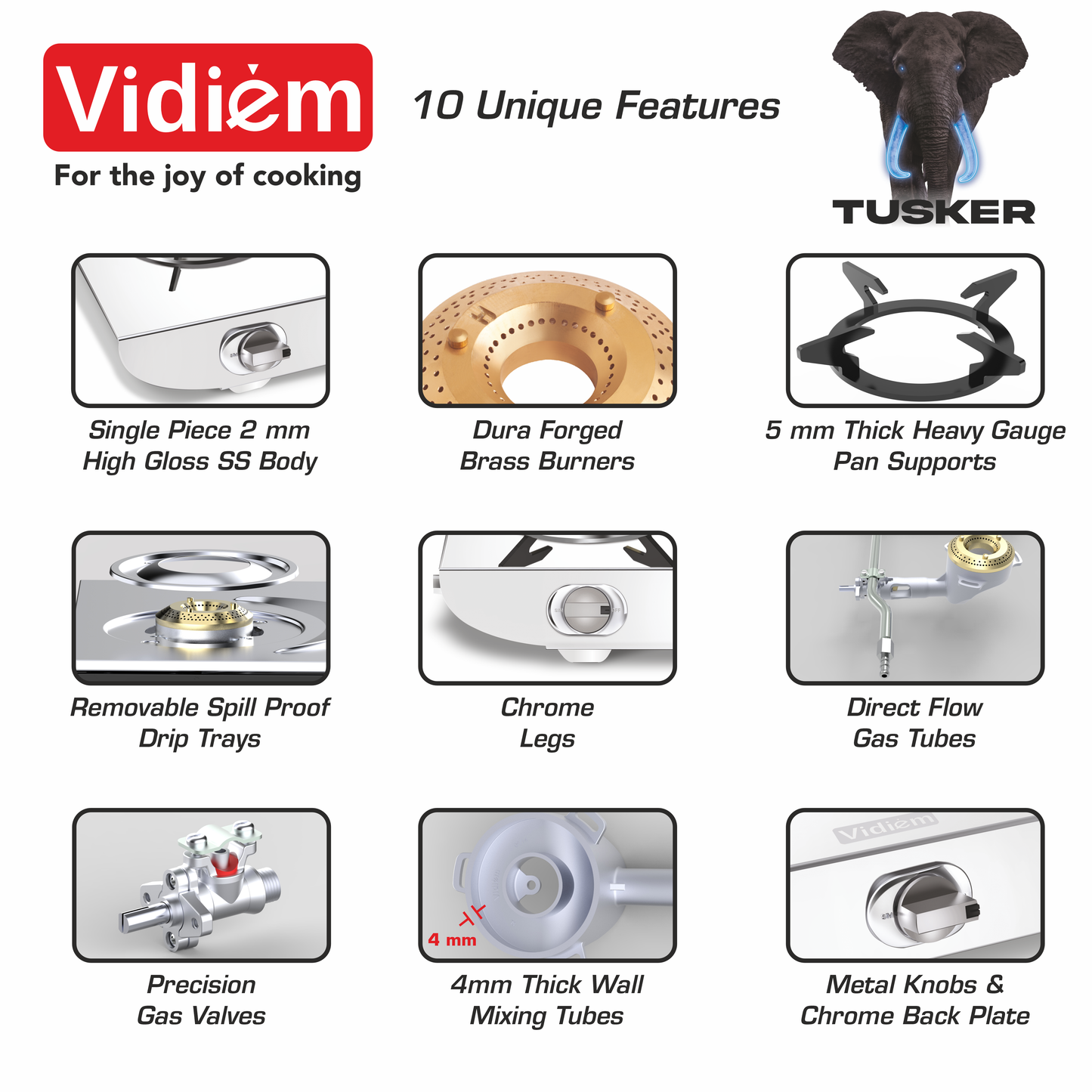 VIDIEM TUSKER 4Burner Gas Stove