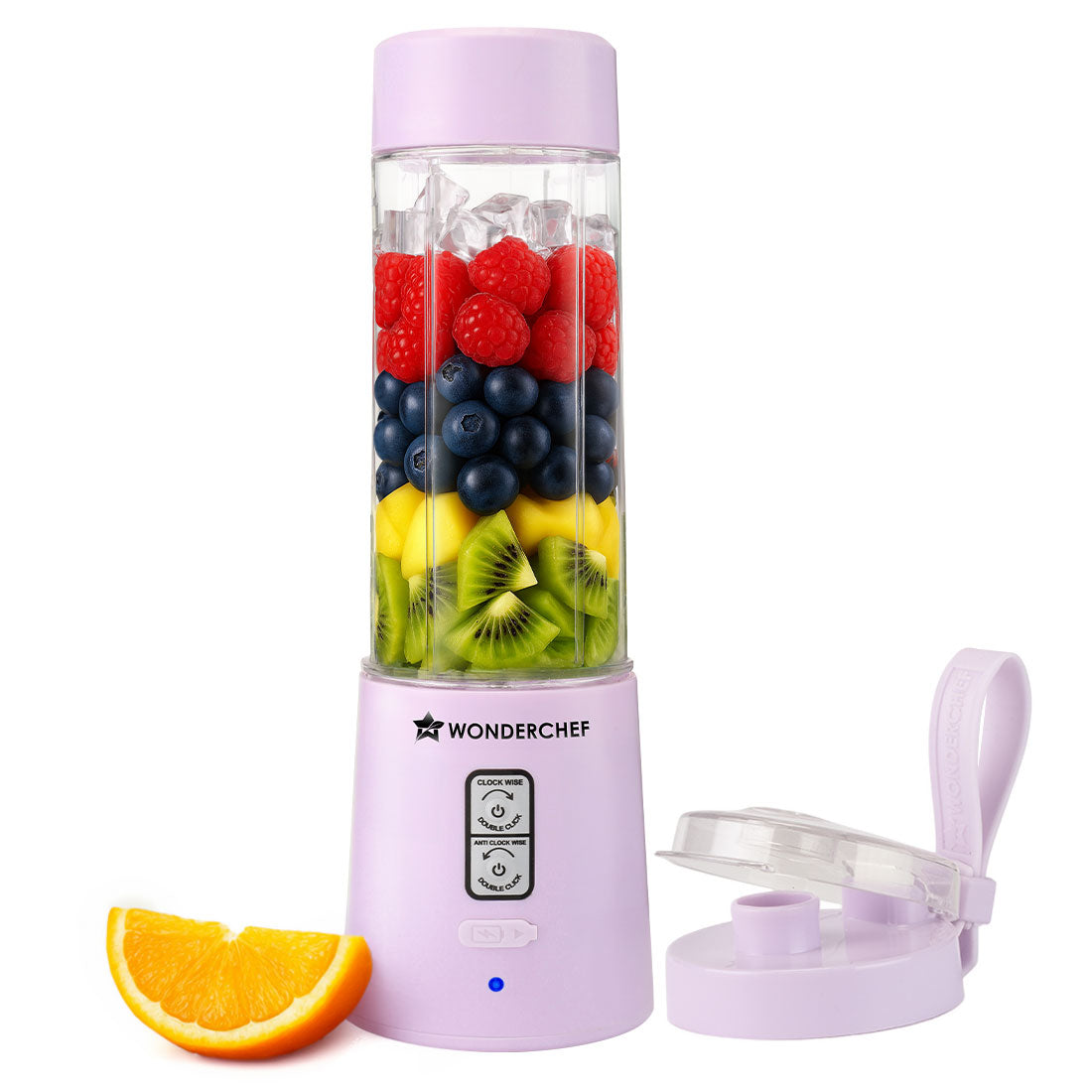Wonderchef Twister Portable Blender, 500ml, Dual-rotation Stainless-steel Blades, For Crushing Ice, Smoothies, Shakes, S