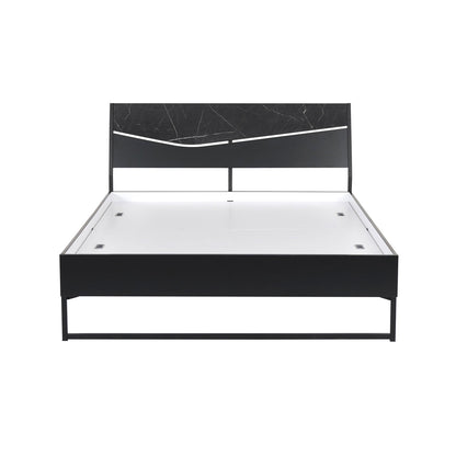 Nilkamal Urbenia Engineered Wood Without Storage King Bed (Black)