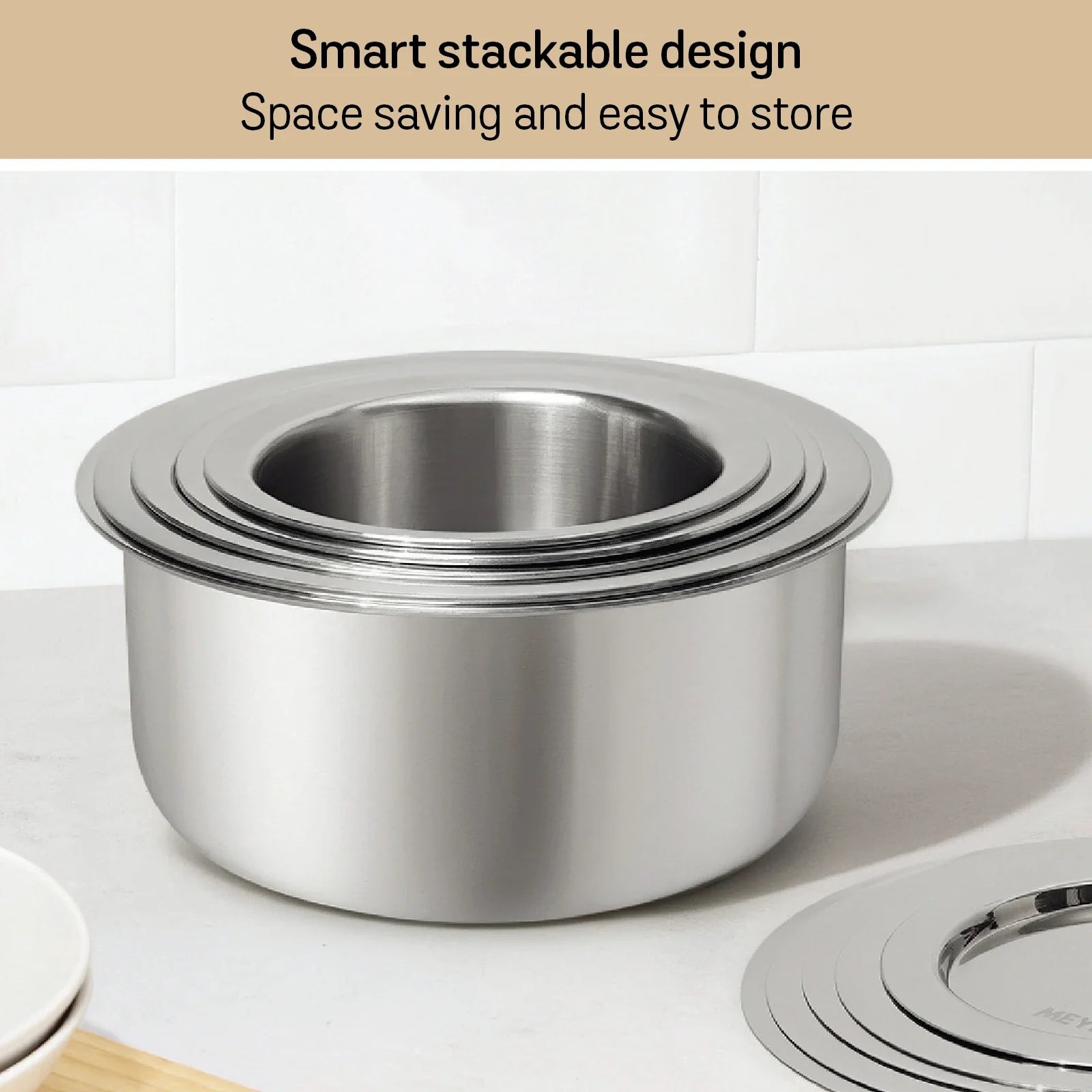 MEYER Trivantage set of 3 Tri-ply Stainless Steel Tope With Lid (18,20,22cm)