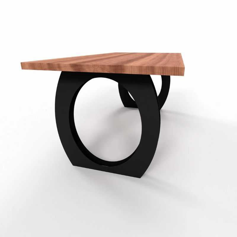 Round Table Base Circular Modern Legs Sleek Black Iron for Dining & Office Interiors