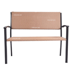 Gemma Wicker 2 Seater Garden Bench for Outdoor Park - (Brown)