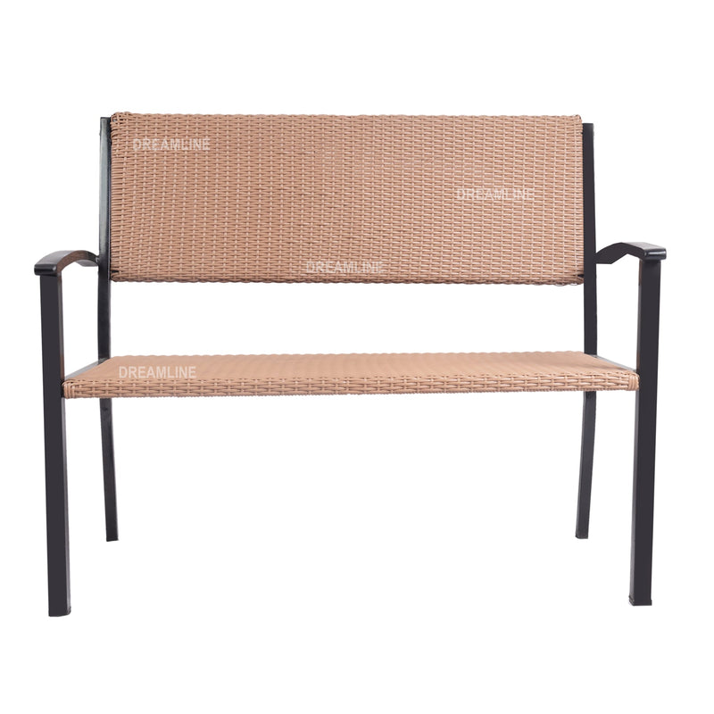 Gemma Wicker 2 Seater Garden Bench for Outdoor Park - (Brown)