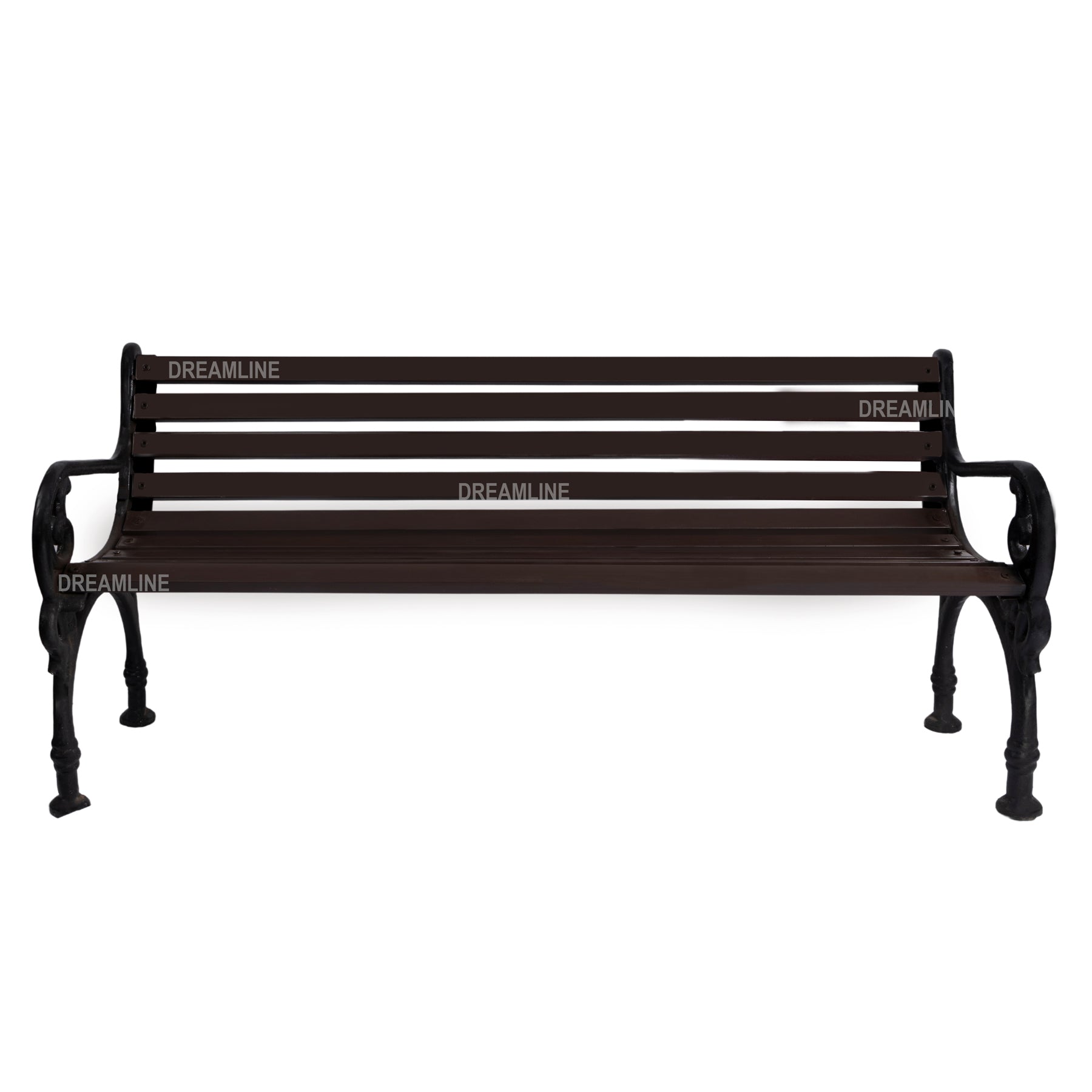 Ruben Cast Iron 3 Seater Garden Bench for Outdoor Park - (Brown)