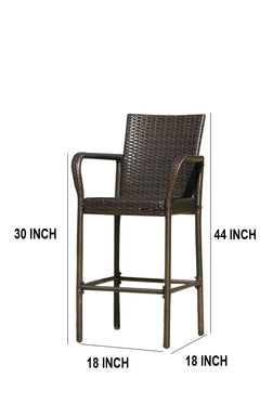 Dellucci Outdoor Patio Bar Chair 4 Chairs For Balcony (Brown)