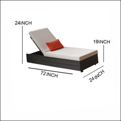 Brezzy Outdoor Swimming Poolside Lounger Set of 2 (Dark Brown)