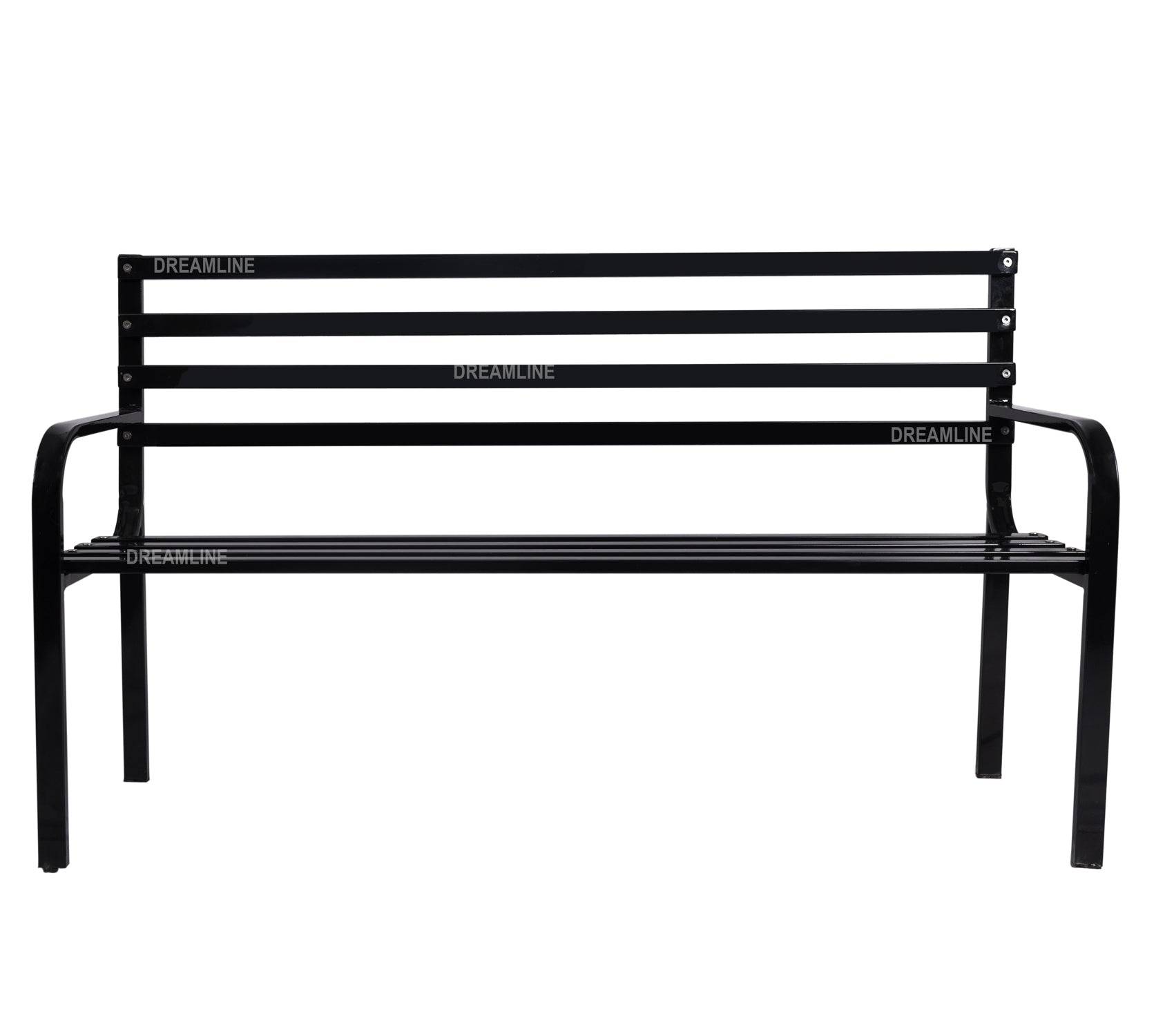 Boyle Metal 3 Seater and 1 Table Garden Bench for Outdoor Park - (Black)