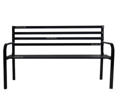 Boyle Metal 3 Seater and 1 Table Garden Bench for Outdoor Park - (Black)
