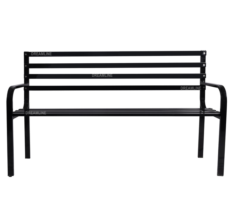 Boyle Metal 3 Seater and 1 Table Garden Bench for Outdoor Park - (Black)