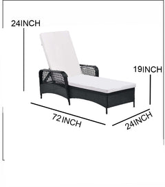 Amaze Outdoor Swimming Poolside Lounger Set of 2 (Black)