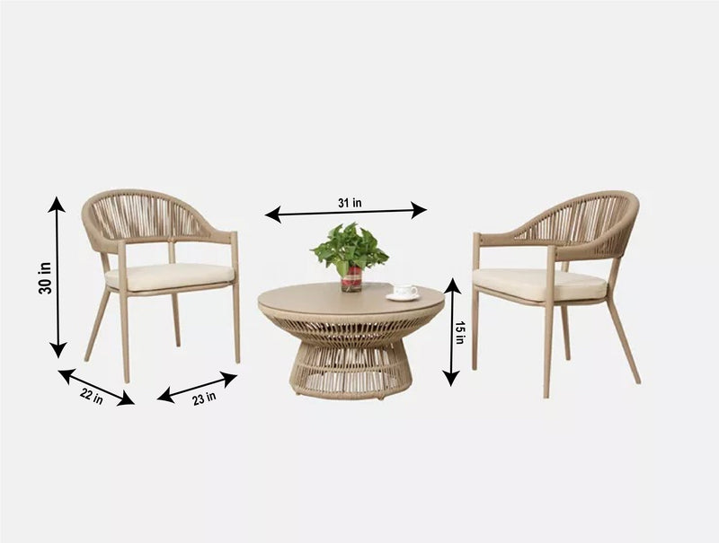 Propel Outdoor Patio Seating Set 2 Chairs and 1 Table Set (Beige)