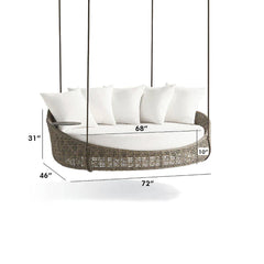 Binion Three Seater Hanging Swing Without Stand For Balcony , Garden Swing (Brown)