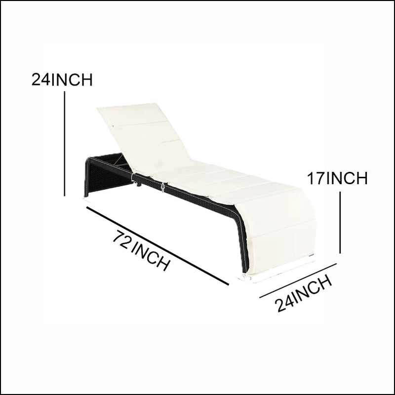 Sike Outdoor Swimming Poolside Lounger (Black)