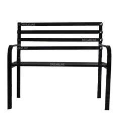 Carrillo Metal 2 Seater and 1 Table Garden Bench for Outdoor Park - (Black)