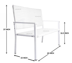 Bolton Wicker 2 Seater Garden Bench for Indoor & Outdoor Park - (White)
