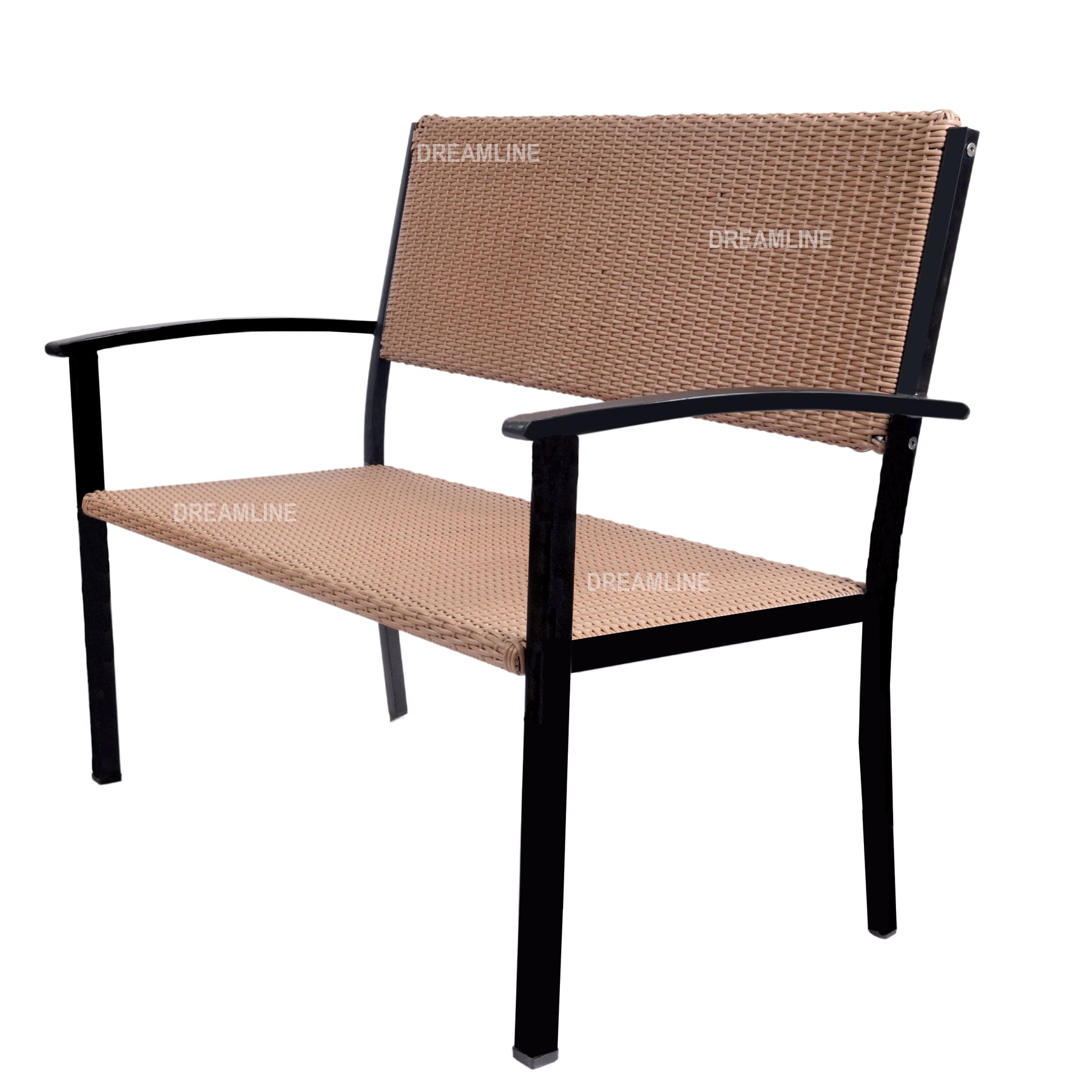 Gemma Wicker 2 Seater Garden Bench for Outdoor Park - (Brown)