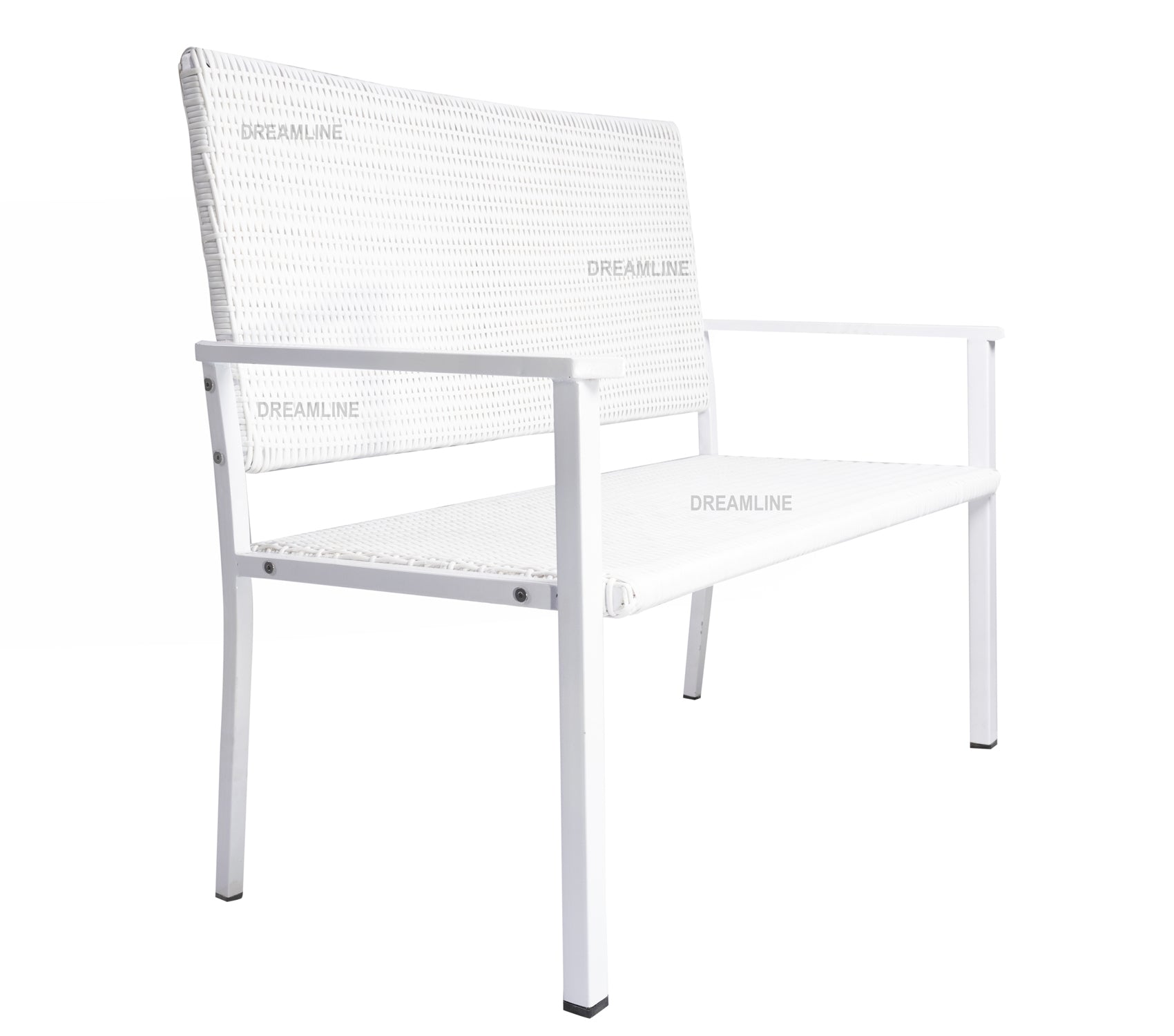 Bolton Wicker 2 Seater Garden Bench for Indoor & Outdoor Park - (White)