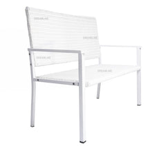 Bolton Wicker 2 Seater Garden Bench for Indoor & Outdoor Park - (White)