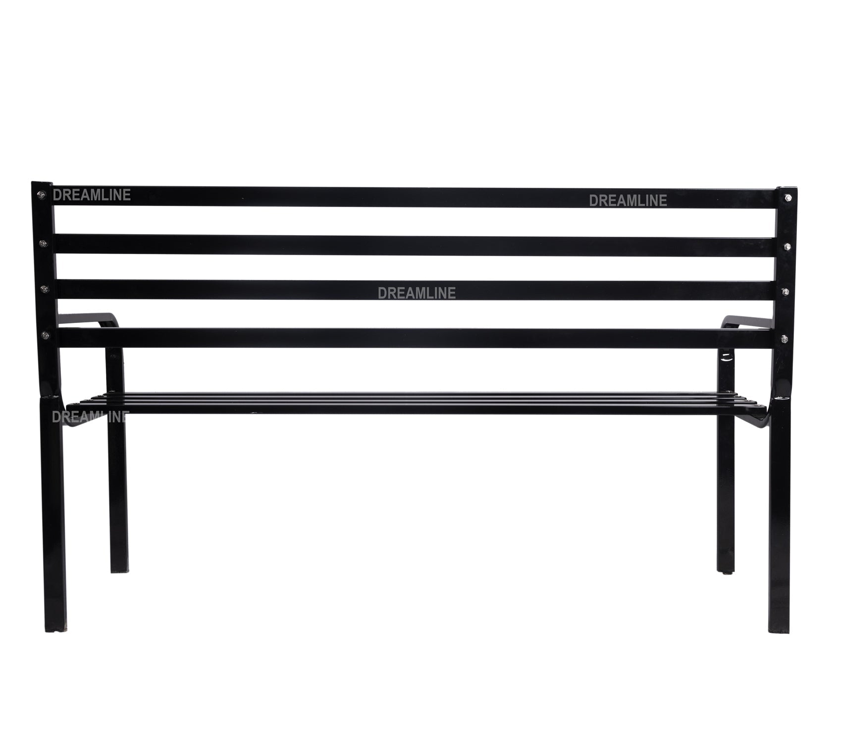 Boyle Metal 3 Seater and 1 Table Garden Bench for Outdoor Park - (Black)