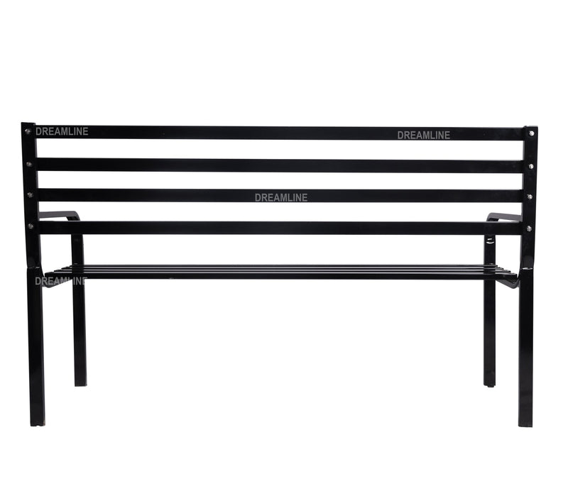 Boyle Metal 3 Seater and 1 Table Garden Bench for Outdoor Park - (Black)