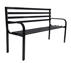 Boyle Metal 3 Seater and 1 Table Garden Bench for Outdoor Park - (Black)