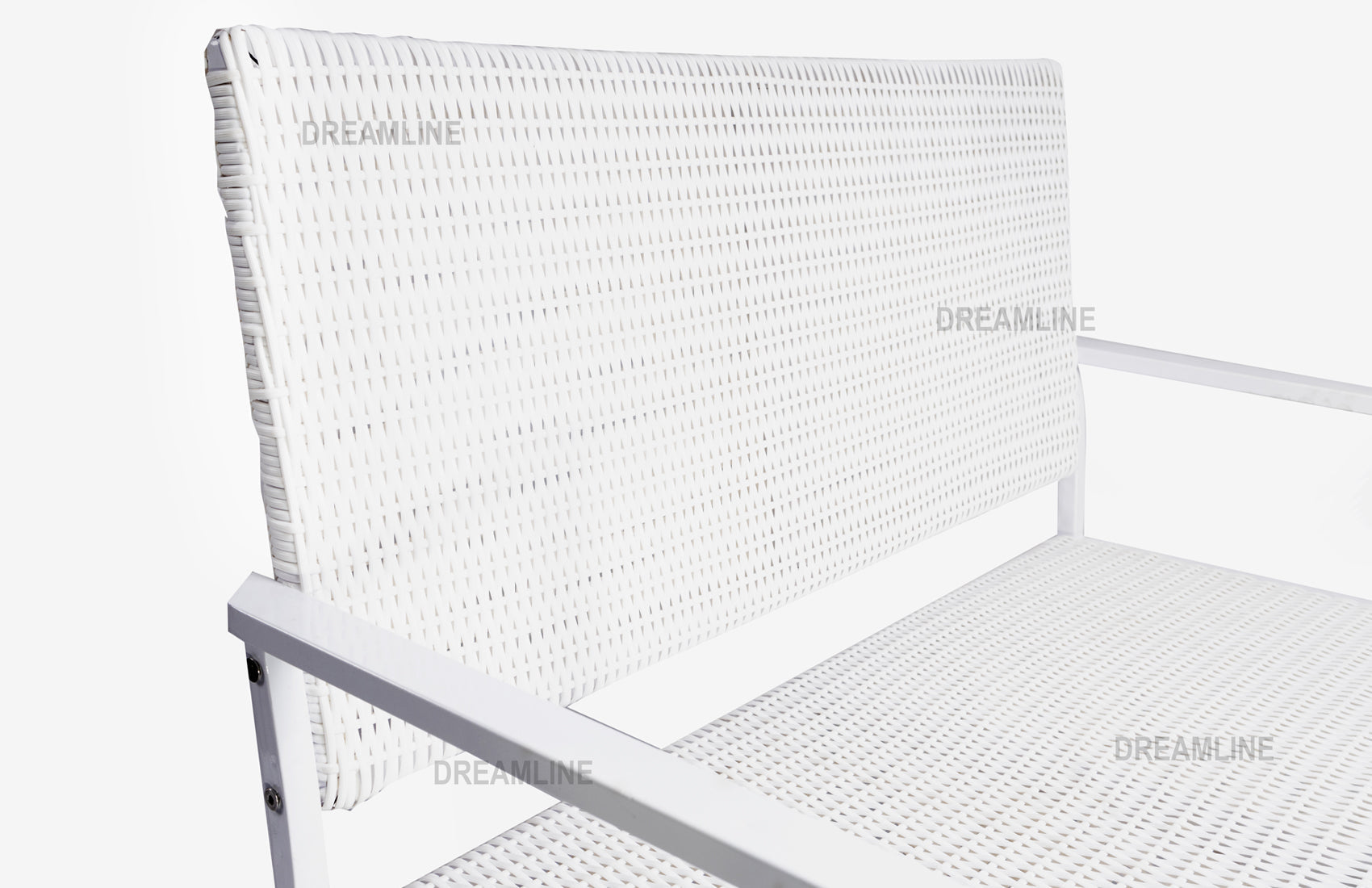 Bolton Wicker 2 Seater Garden Bench for Indoor & Outdoor Park - (White)