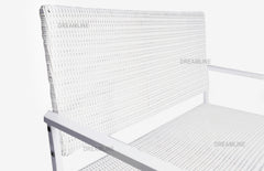 Bolton Wicker 2 Seater Garden Bench for Indoor & Outdoor Park - (White)