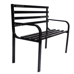 Carrillo Metal 2 Seater and 1 Table Garden Bench for Outdoor Park - (Black)