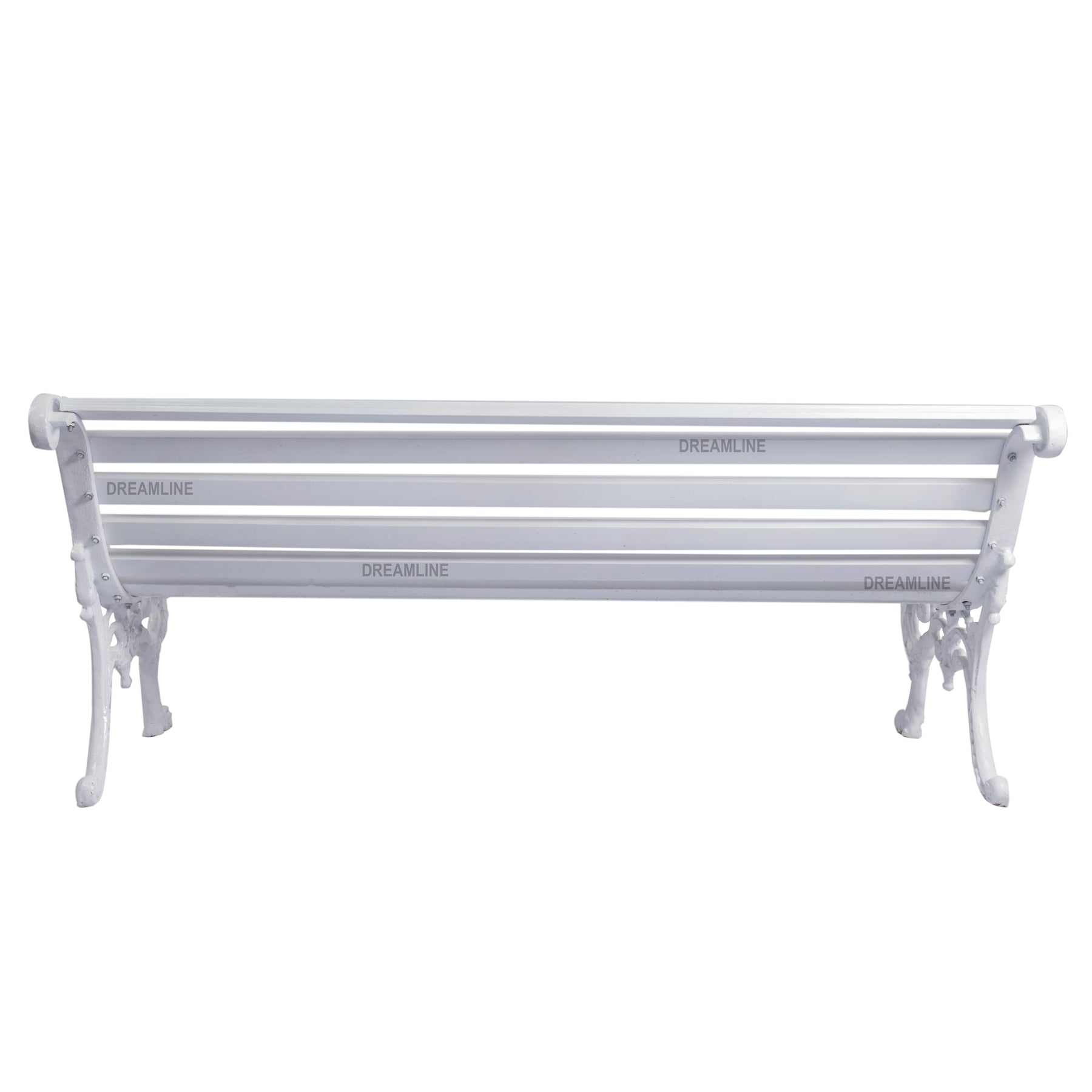 Zahraa Cast Iron 3 Seater Garden Bench for Outdoor Park - (White)