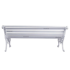 Zahraa Cast Iron 3 Seater Garden Bench for Outdoor Park - (White)
