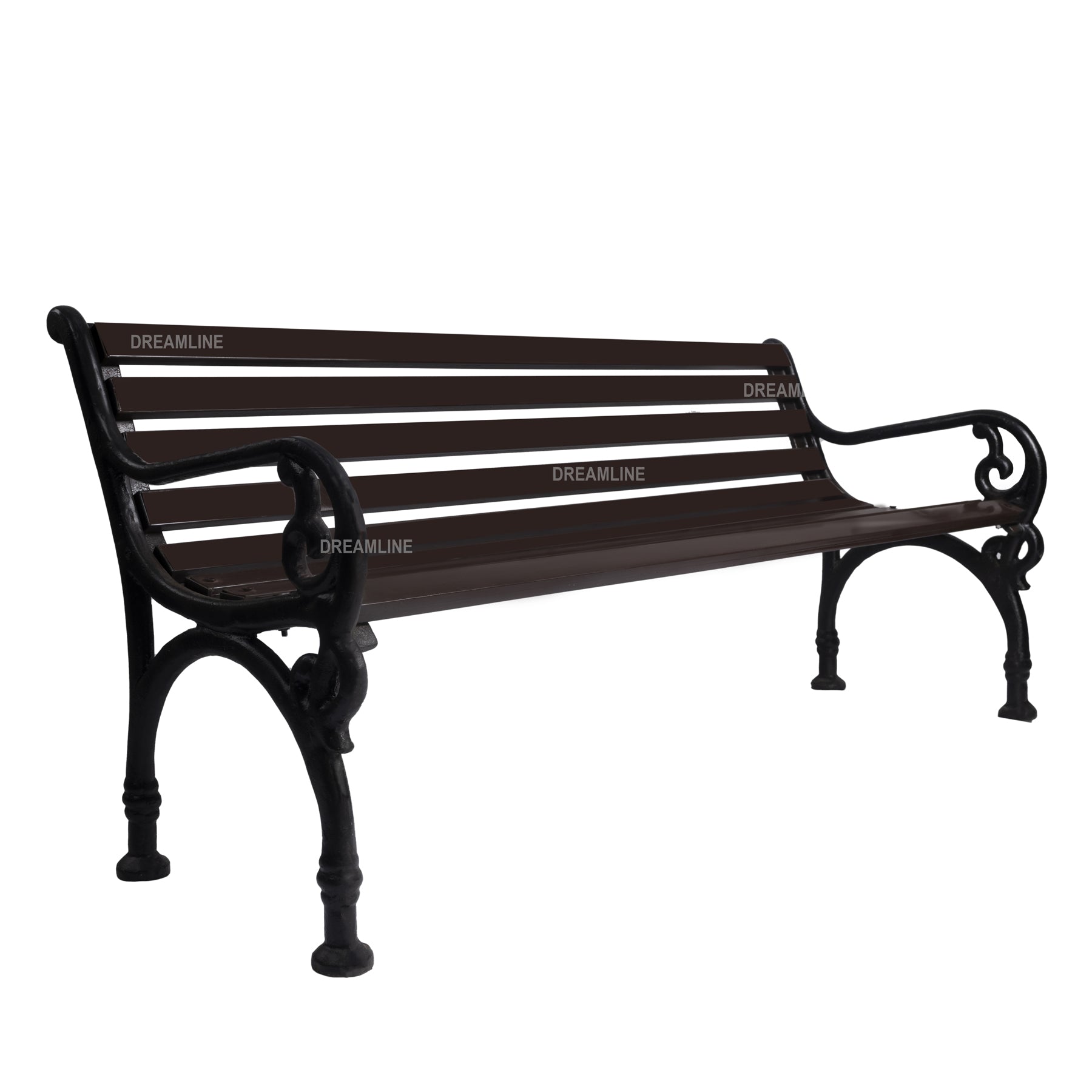 Ruben Cast Iron 3 Seater Garden Bench for Outdoor Park - (Brown)