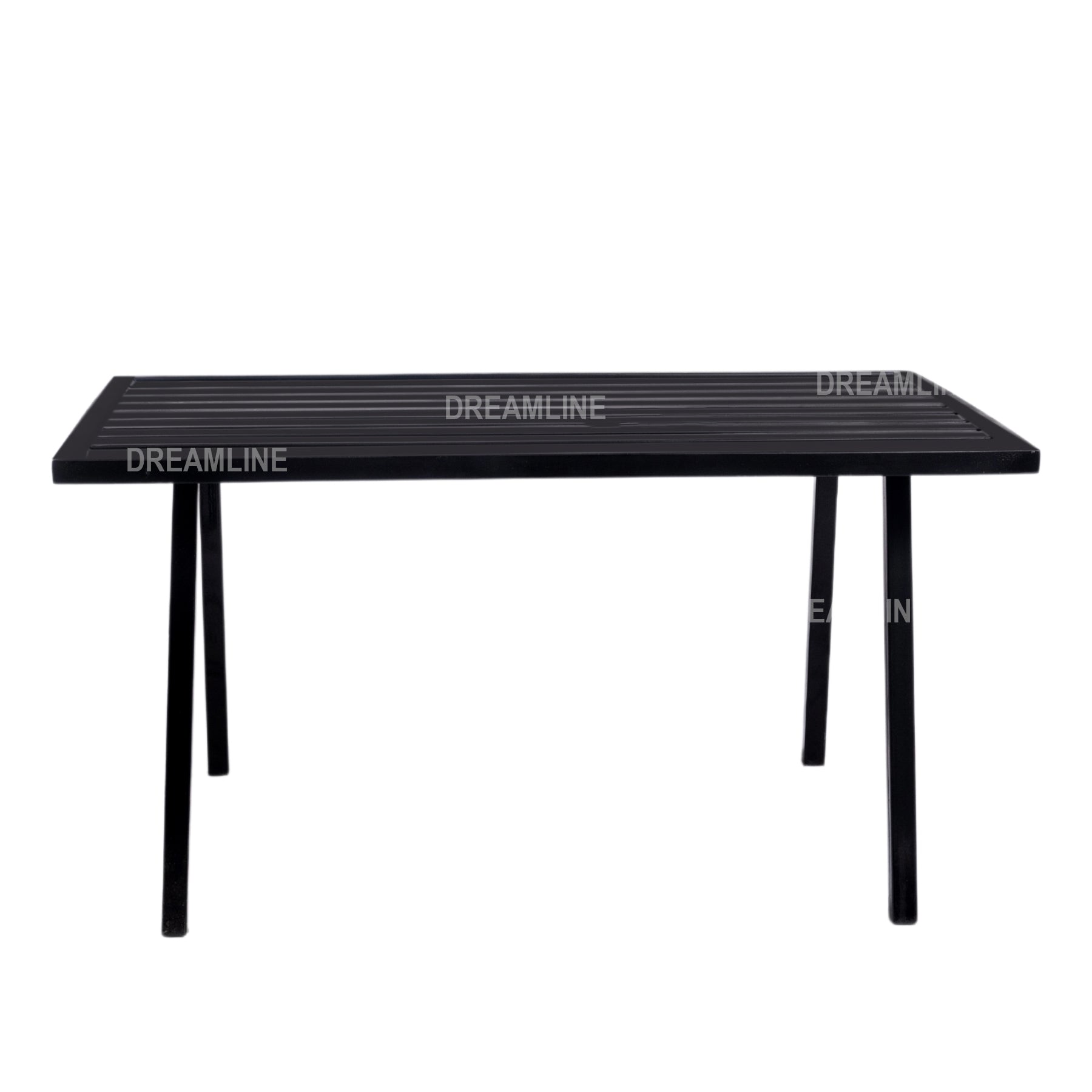 Carrillo Metal 2 Seater and 1 Table Garden Bench for Outdoor Park - (Black)