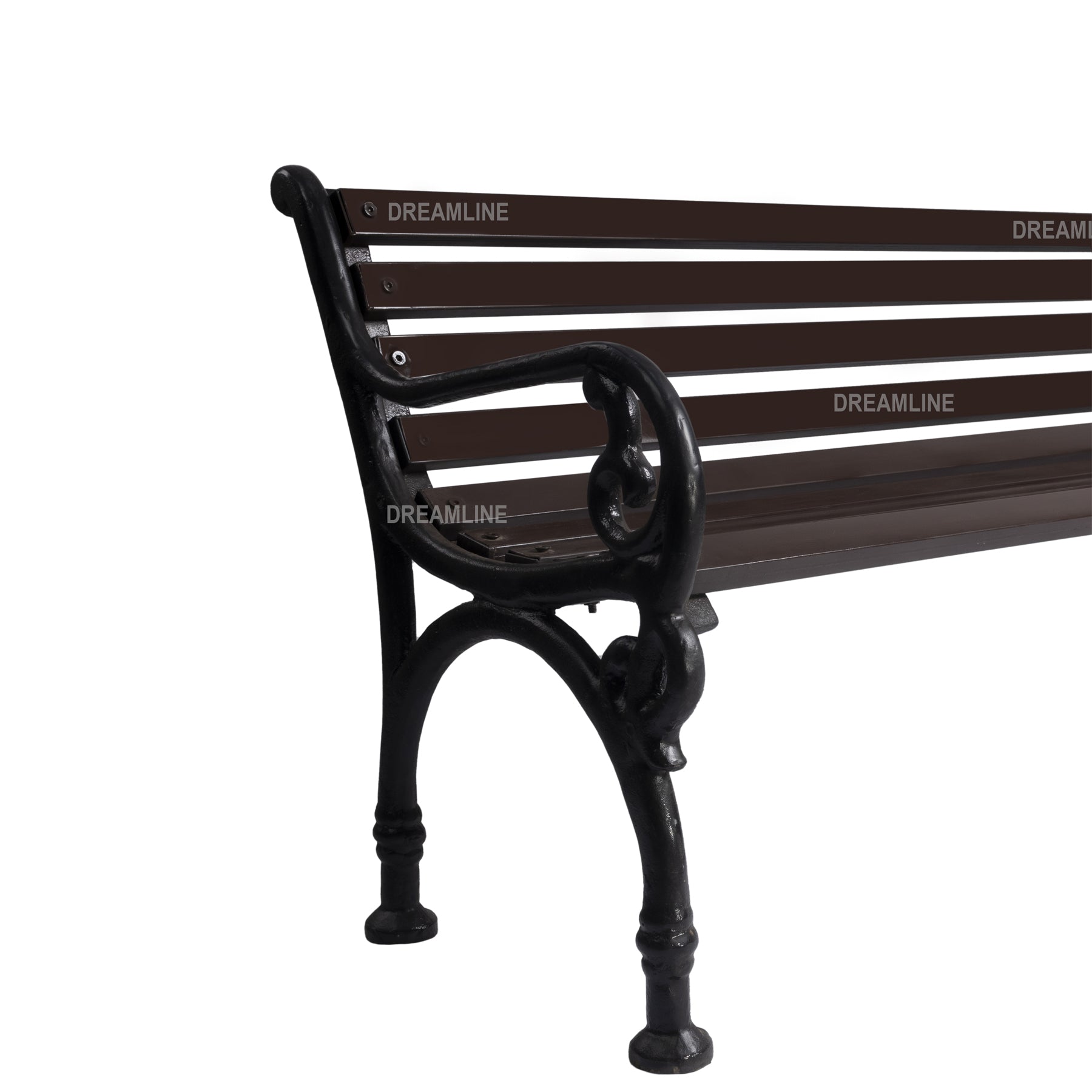 Ruben Cast Iron 3 Seater Garden Bench for Outdoor Park - (Brown)