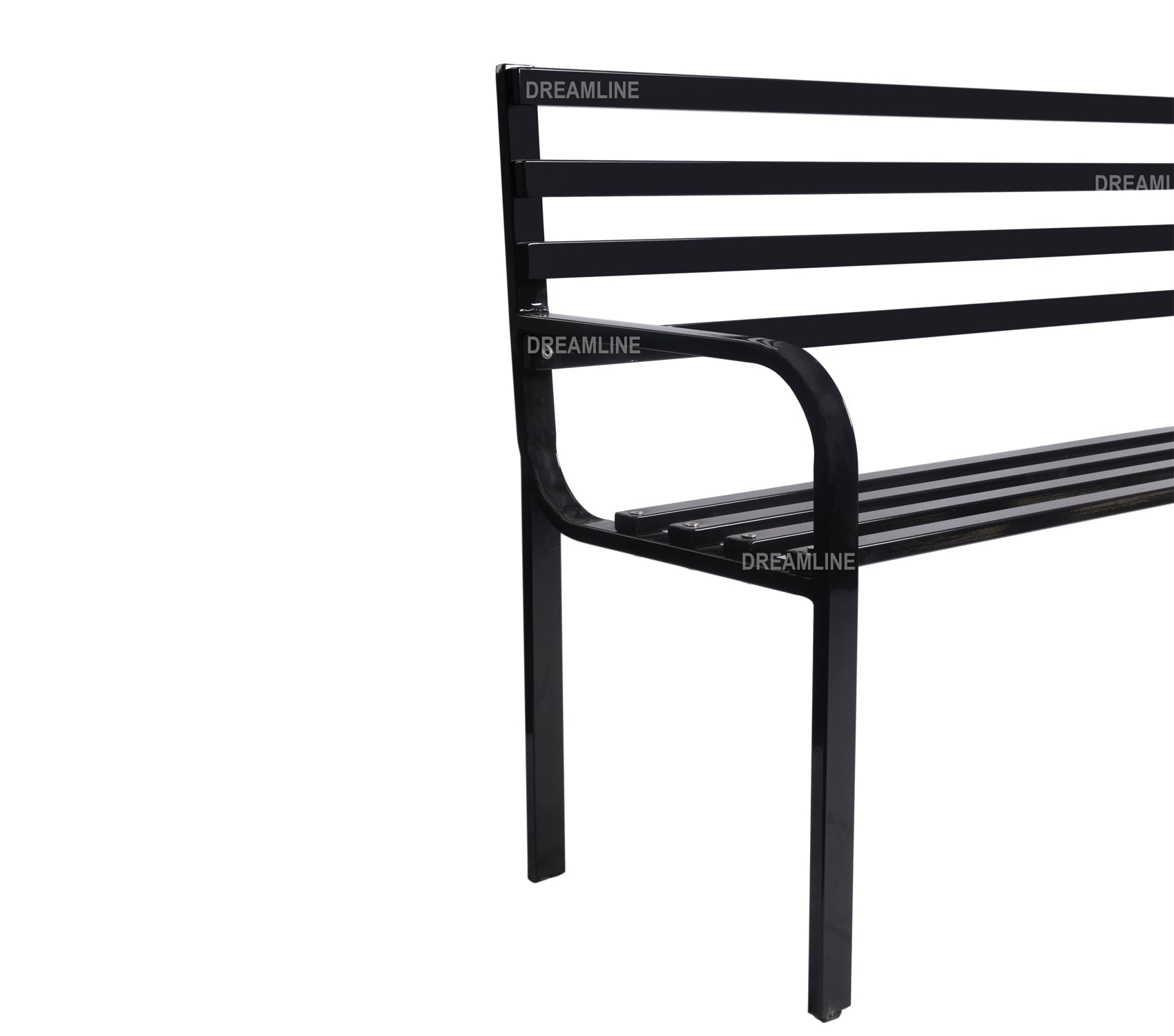 Boyle Metal 3 Seater and 1 Table Garden Bench for Outdoor Park - (Black)