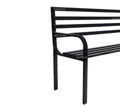 Boyle Metal 3 Seater and 1 Table Garden Bench for Outdoor Park - (Black)