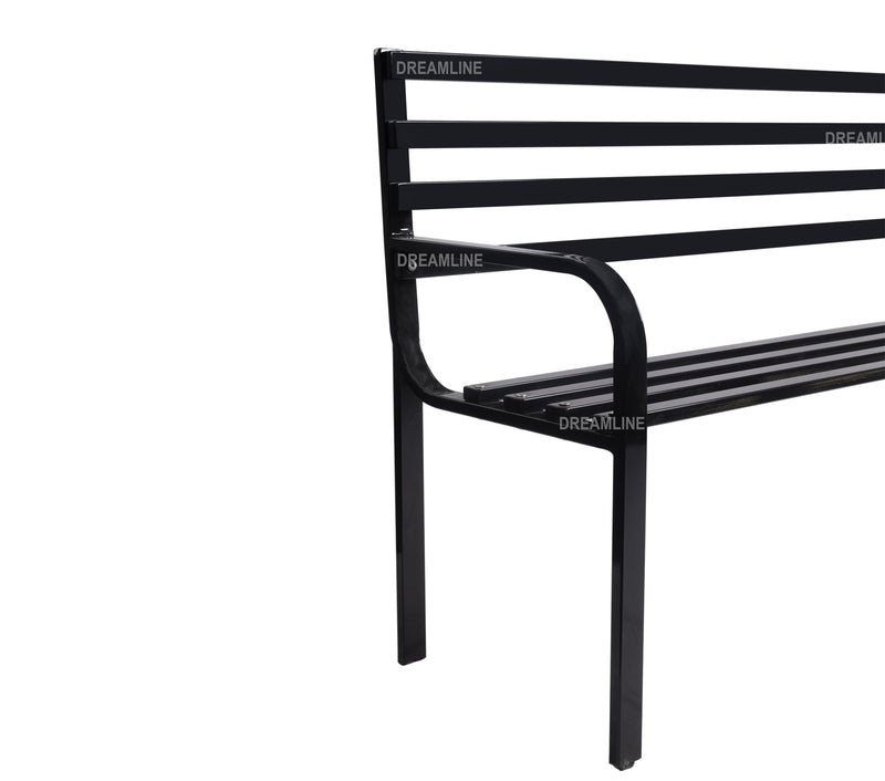 Boyle Metal 3 Seater and 1 Table Garden Bench for Outdoor Park - (Black)