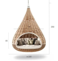 Pepito Three Seater Hanging Swing Without Stand For Balcony, Garden Swing (Honey)
