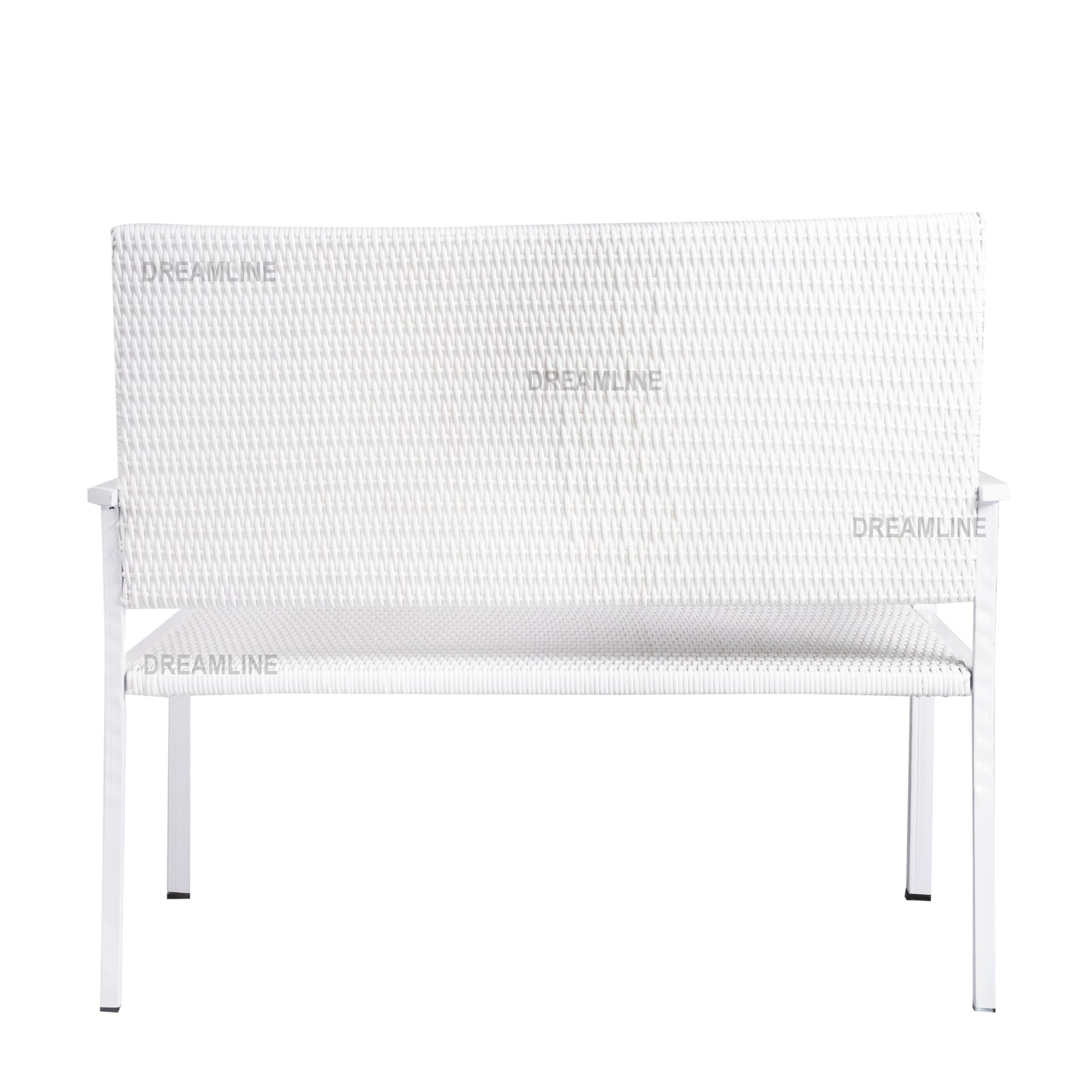 Bolton Wicker 2 Seater Garden Bench for Indoor & Outdoor Park - (White)