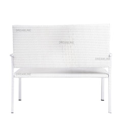 Bolton Wicker 2 Seater Garden Bench for Indoor & Outdoor Park - (White)