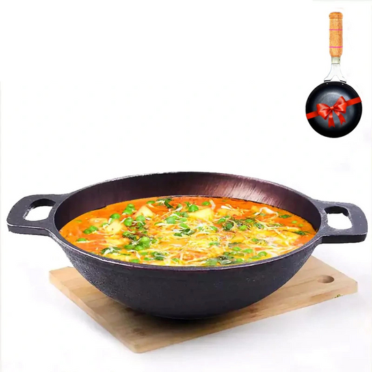 Super Smooth Cast Iron Kadai+ Free ₹400 TadkaPan,Pre-seasoned, Nonstick, 100% Pure, Toxin-free, 25.4cm, 2.5L, 2.4kg