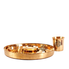 Pure Bronze Best Quality Handmade 5 Piece Dinner Set, Dinnerware, Tableware
