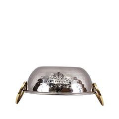 Steel Hammered Design Kadhai with Brass Handle