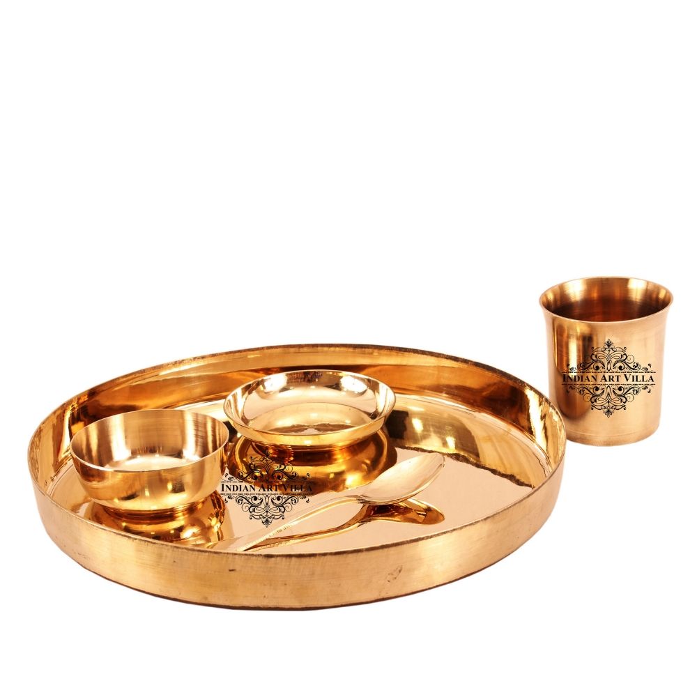 Pure Bronze Best Quality Handmade 5 Piece Dinner Set, Dinnerware, Tableware