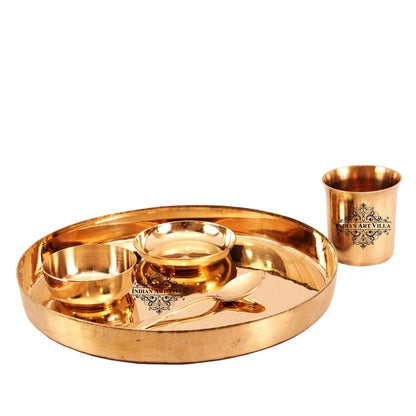 Pure Bronze Best Quality Handmade 5 Piece Dinner Set, Dinnerware, Tableware