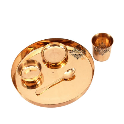 Pure Bronze Best Quality Handmade 5 Piece Dinner Set, Dinnerware, Tableware