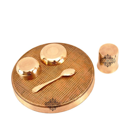 Pure Bronze Best Quality Handmade 5 Piece Dinner Set, Dinnerware, Tableware