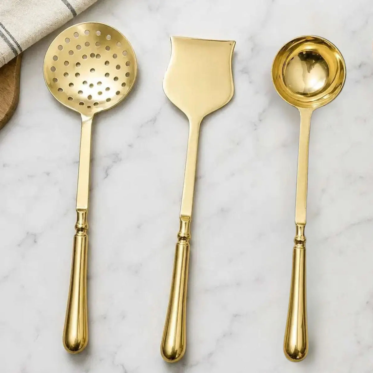 Brass Cooking Kitchen Ladles set (13.5 Inch)